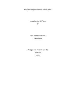 Biografía Emprendedores Antioqueños