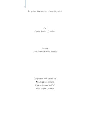 Biografías De Emprendedores Antioqueños