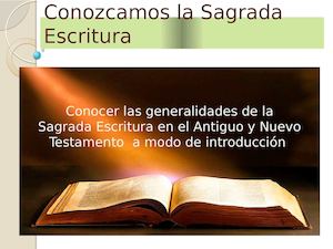 Conozcamos La Sagrada Escritura