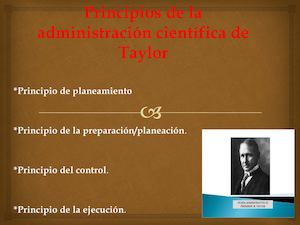 Principios De La Administración Científica De Taylor