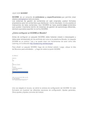 Cómo Configurar Un Scorm En Moodle