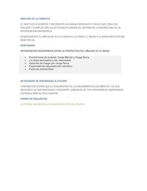 Intervencion Ergonomica Desde La Perspectiva Del Analisis De La Tarea Ergonomia Tuto Iii