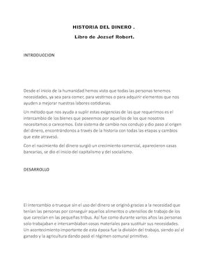 Historia Del Dinero