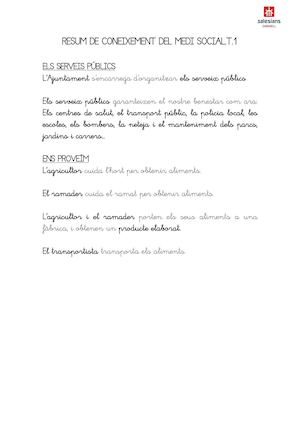 Resum de coneixement del medi social. T.1