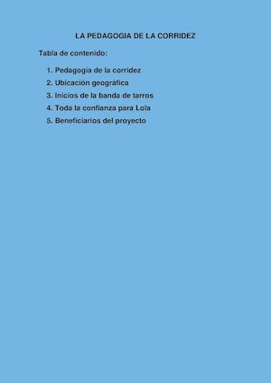 La Pedagogía De La Corridez