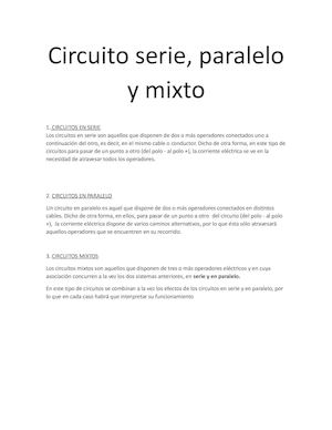 Circuito Serie, Paralelo Mixto