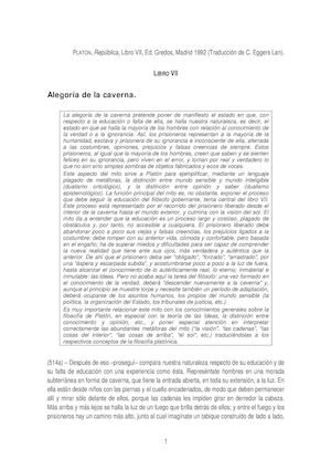 Platon El Mito De La Caverna Admisión Ieu