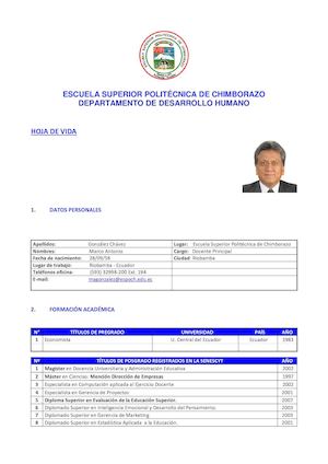 Eco Gonzalez Chavez Marco Hoja De Vida Febrero 2015 Curs