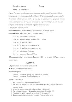 столітня війна урок