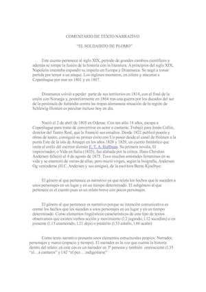 Comentario De Texto Narrativo