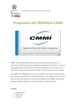 Proposito Del Modelo Cmmi