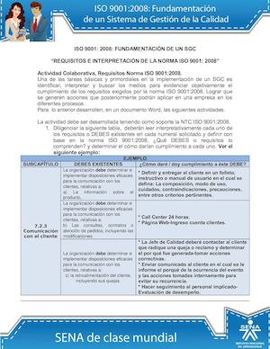 Solución Taller 2 Requisitos E Interpretacion De La Norma Iso 90012008