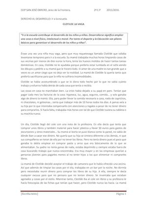 Cuento La Vaga De Clotilde