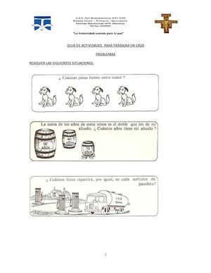 Guia De Actividades Para Trabajar En Casa