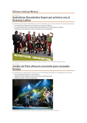 ÚLtimas Noticias Música