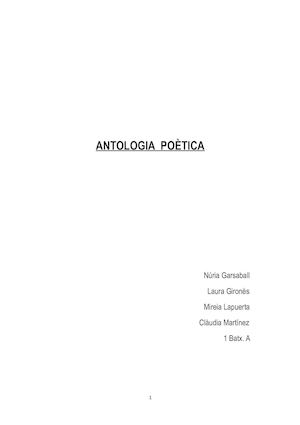 ANTOLOGIA POÈTICA : CLÀUDIA MARTÍNEZ, NÚRIA GARSABALL, LAURA GIRONÈS I MIREIA LAPUERTA