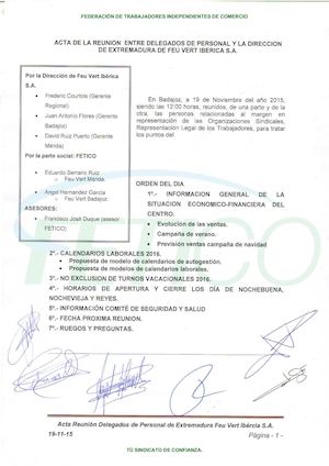 Acta Reunión Delegados Personal Extremadura 19 Noviembre2015