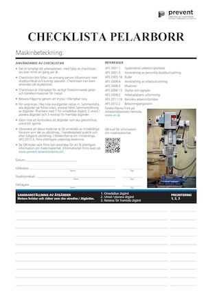 Checklista Maskinsakerhet Pelarborr