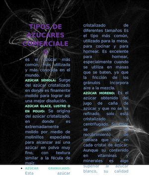 Tipos De Azucares