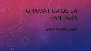 Gramática De La Fantasía