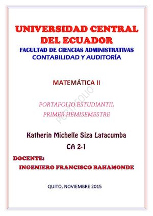 Portafolio Matematica Ii Ca 2 1 Michelle Siza