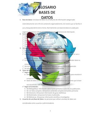 GLOSARIO BASE DE DATOS