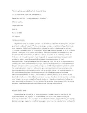 Reseña Cambio Príncipe Por Lobo Feroz