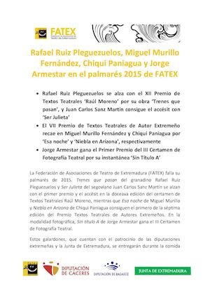 Np Rafael Ruiz Pleguezuelos, Miguel Murillo Fernández, Chiqui Paniagua Y Jorge Armestar En El Palmarés 2015 De Fatex