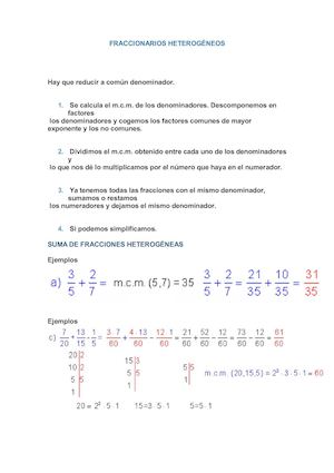 Fraccionarios Heterogéneos