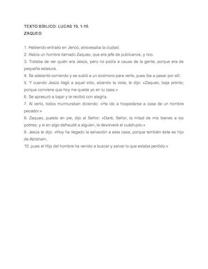 Texto Bíblico, Lucas 19, Zaqueo