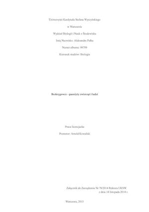 Bezkręgowce - pasożyty ludzi i zwierząt