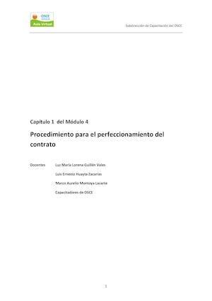Perfeccionamiento Del Contrato