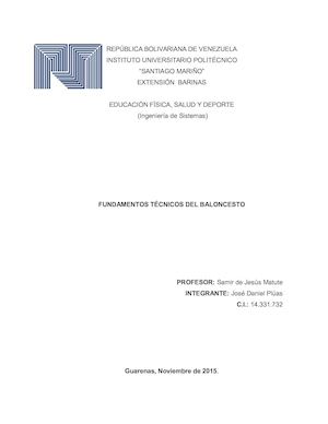 Fundamentos Tecnicos Del Baloncesto