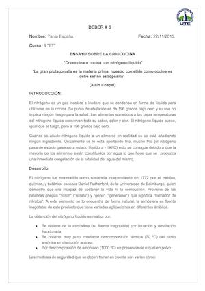 Deber #6 Ensayo Criococina