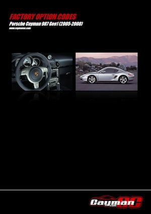 Gen1 (2005-2008) Cayman Factory Option Codes