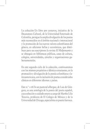 En un pastoral albergue. Luis de Góngora. No. 118. Nov. 2015