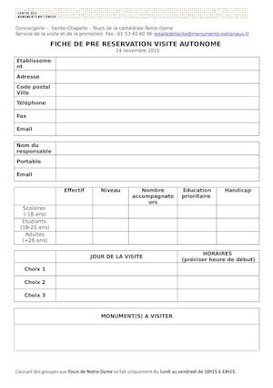 Formulaire de réservation