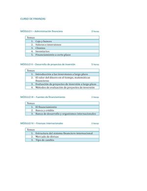 CURSO De Finanzas