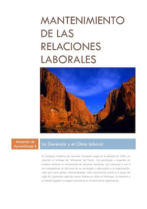 Mantenimiento de las Relaciones Laborales