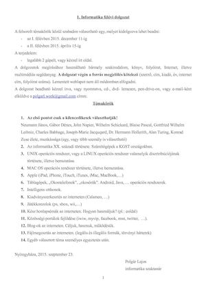 Informatika Felelvi Beadando Dolgozat 2015 2016