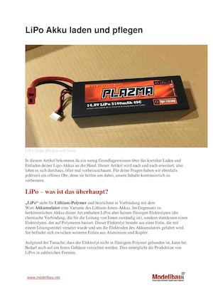 Lipo-Akku laden Und pflegen