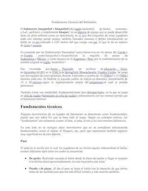 Fundamentos Técnicos Del Baloncesto