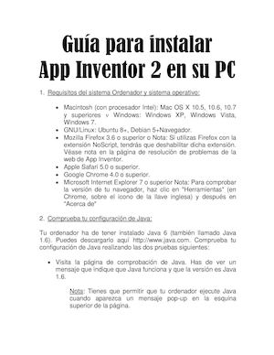 Guía Para Instalar App Inventor 2
