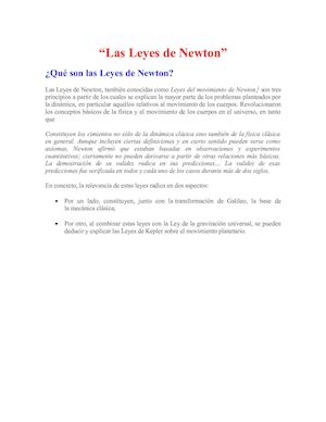 Las Leyes De Newton De La Mecánica