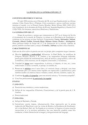 La Poesia En La Generacion Del 27
