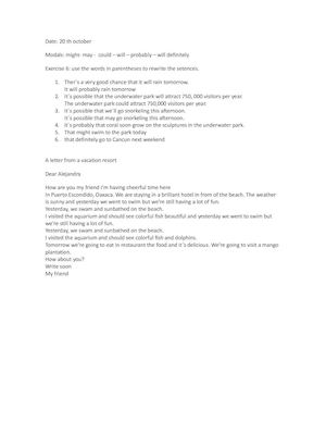 Activity- Exercise Modals