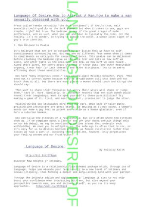 Language Of Desire,How to Attract A Man,how to make a man sexually obsessed with you