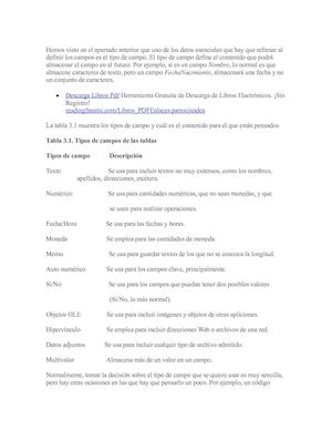 Tipos De Campos De Las Tablas
