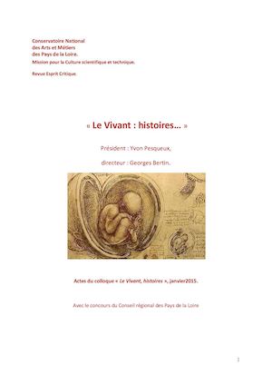 Actes Colloque Le Vivant: Histoires