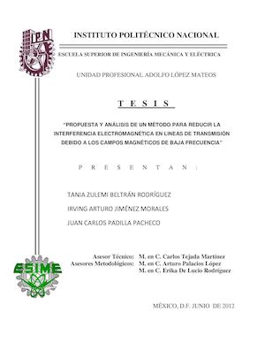 Metodo para Reducir la Interferencia Electromagnetica en Lineas de Transmision debido a los Campos Magnéticos de Baja Frecuencia - VAF